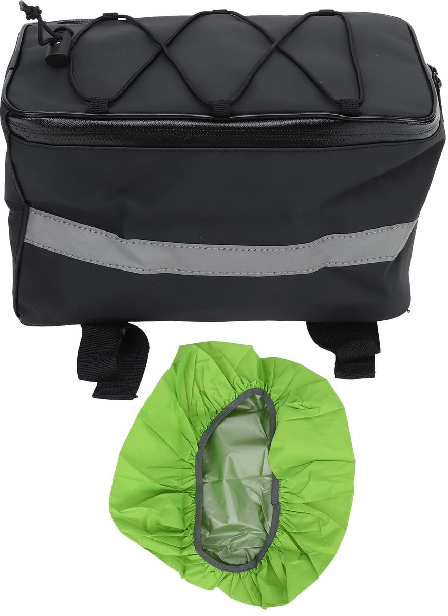 Dailygoods- Fietstas Waterdicht - Fietstas Achterbank met Grote Capaciteit - Fietstas Dubbel - Reflecterende Riem - Verstelbaar Elastisch Koord - Praktische Achterlichtring - Bagagedragertas