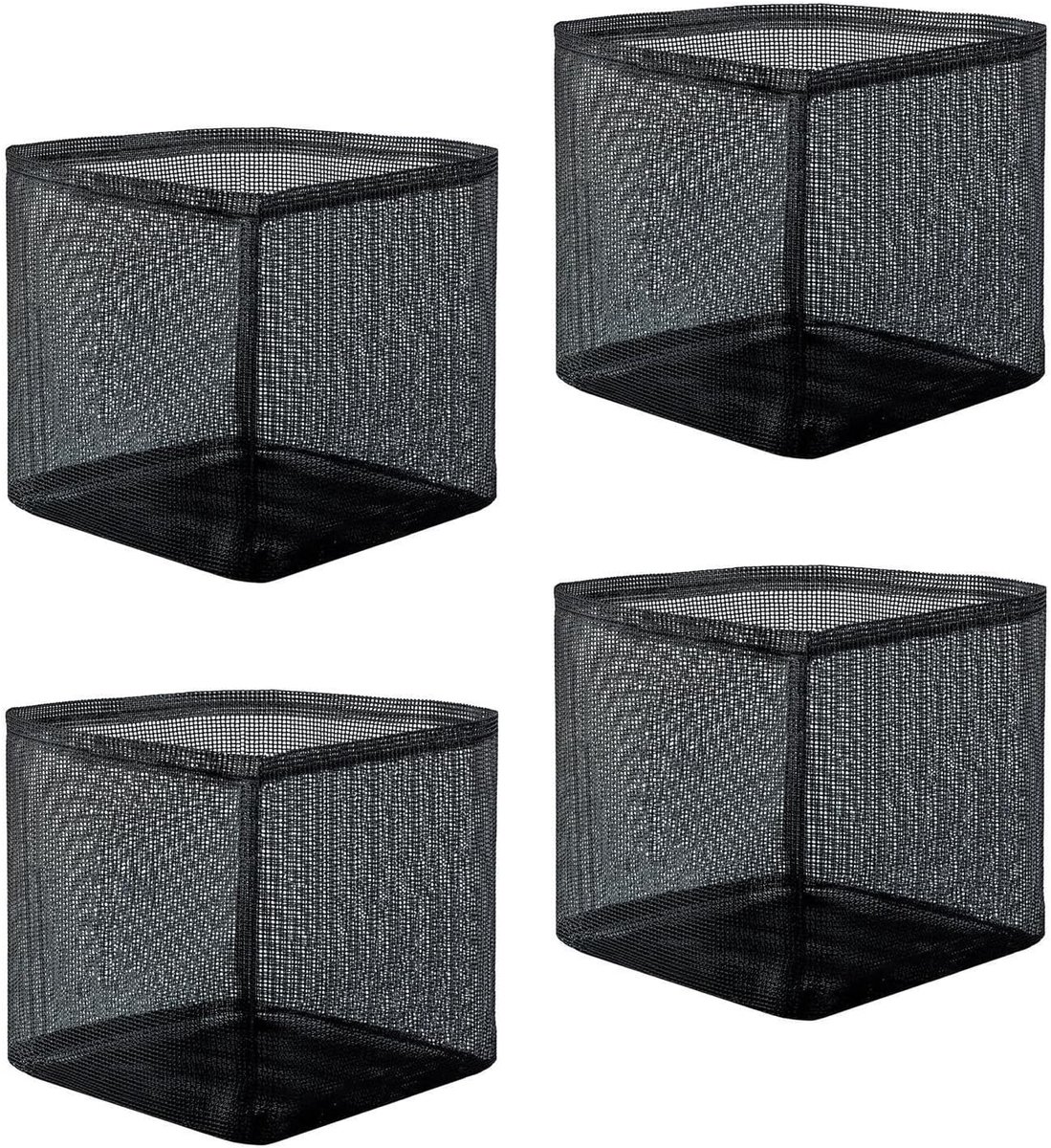 Aquatische Plantenpotten - Vijverplantmand Stof - Waterplanten Kweken - Ademend Gaasontwerp - 4 stuks - Zwart