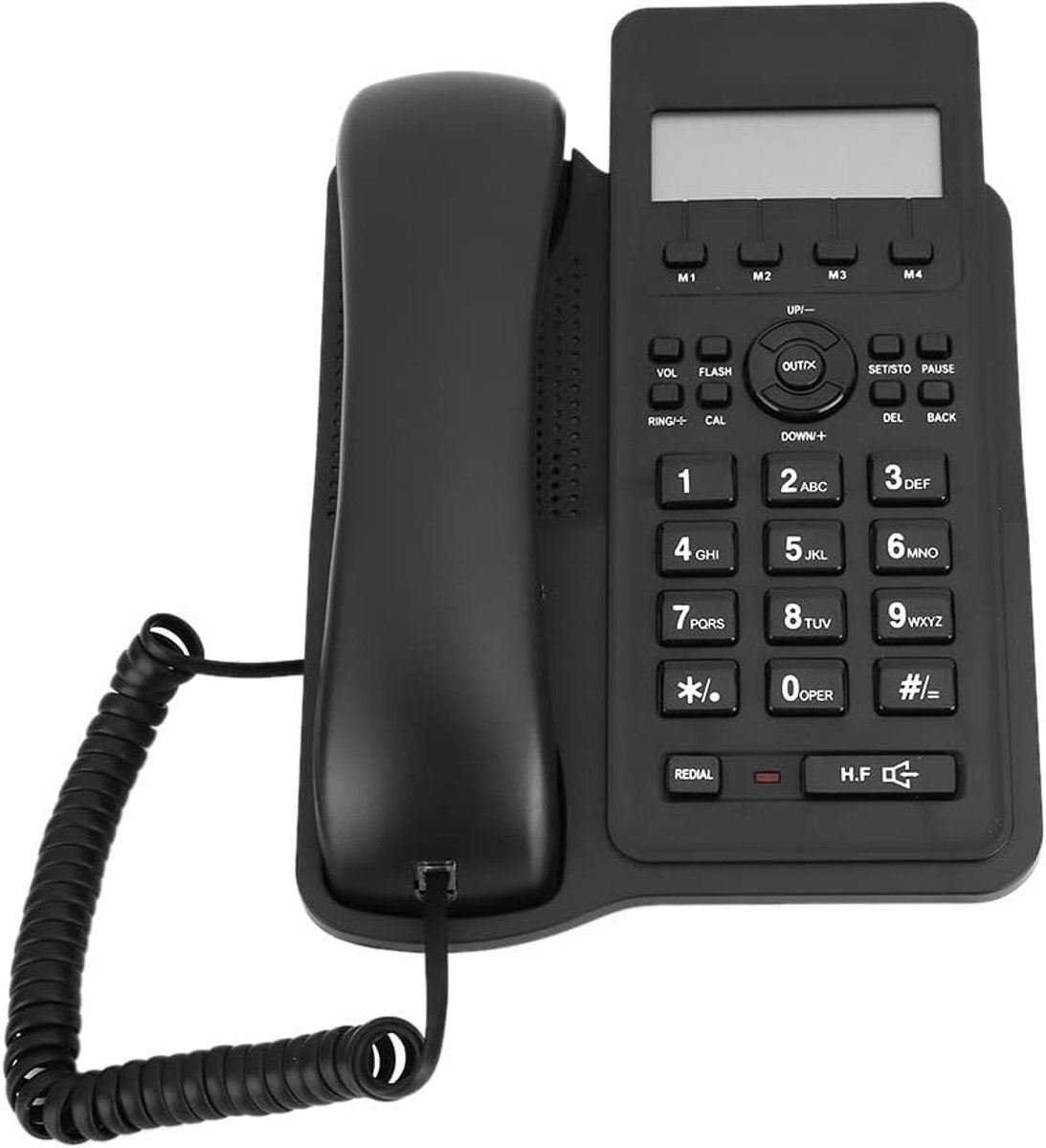Vaste Telefoon - Toestel - Thuis Kantoor - Twee-Draads Aansluiting - 23 x 21 x 6 cm - Zwart
