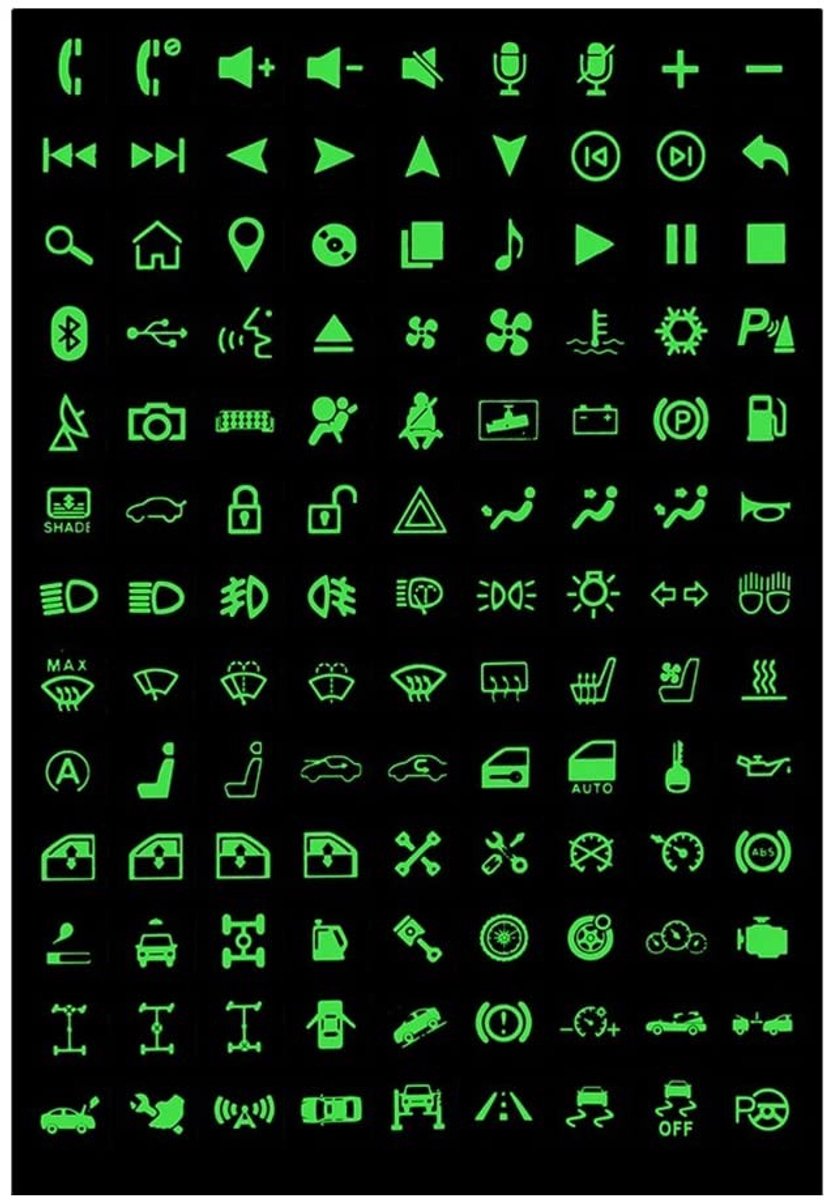 Dailygoods- Knopstickers Lichtgevend - Zelfklevende Stickers - Duurzaam PET-materiaal - Eenvoudige Installatie - Multifunctioneel - Verlicht uw Knoppen - Autostickers