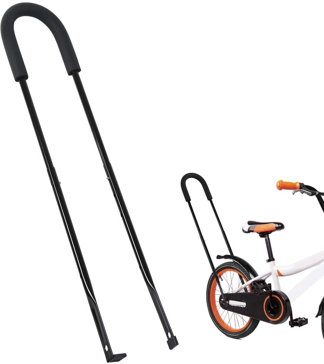 Dailygoods- Fietsduwstang Verstelbare Hoogte - Fietsstandaard - Fietspoot - Fietsstaander - Kinderen - Sterk Metaal - Fietssteun