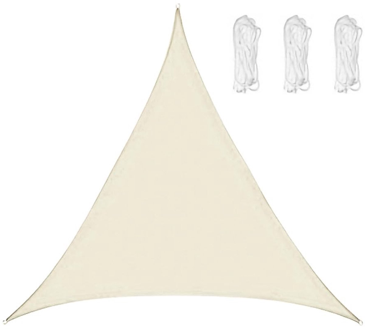 Dailygoods- Zonnezeil Waterdicht 3 x 3 m - Driehoekig Zonnescherm - UV-blok 98% - Bevestigingsset - Duurzame D-ring - Voor Buiten/Tuin - Schaduwdoek