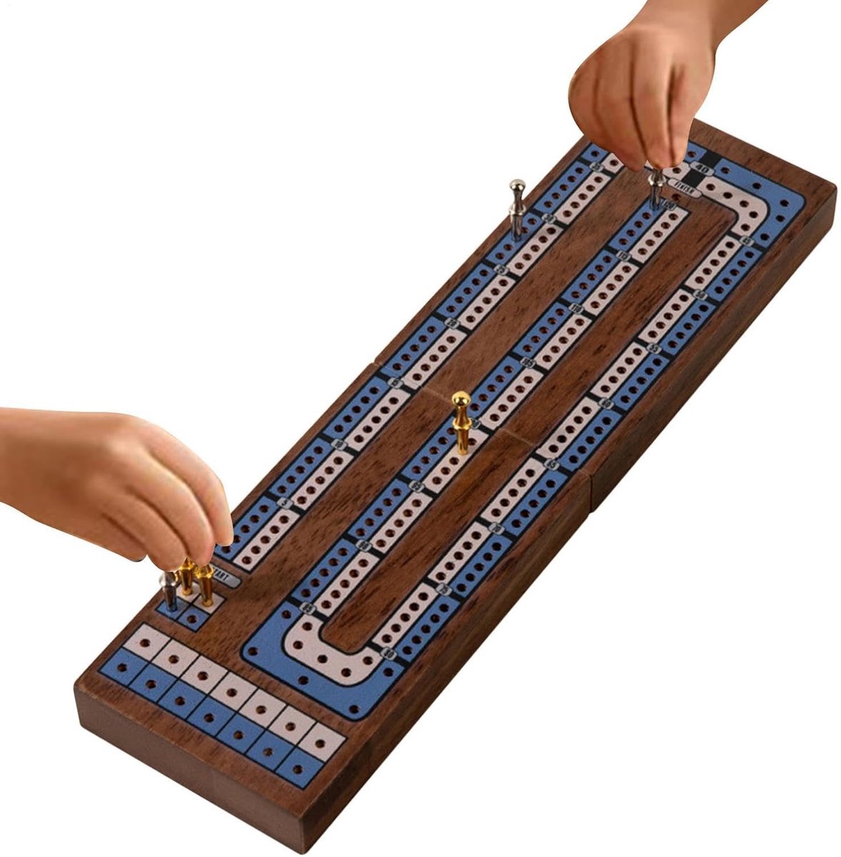Kaart Scorebord - Interactief Spel - Strategisch Spelen - Natuurlijk Houten Materiaal - 15 x 8 cm - Zwarte Walnoot