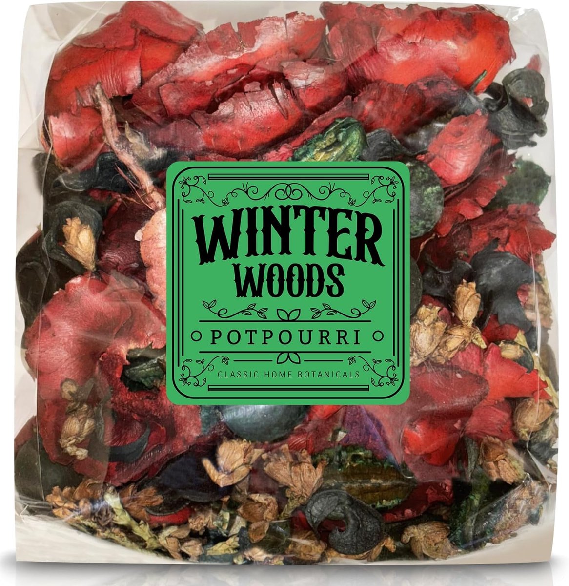Potpourri Zak - Huisgeur Mix - Winter Decoratie - Natuurlijke Dennengeur - 1 Zak - Groen Bruin
