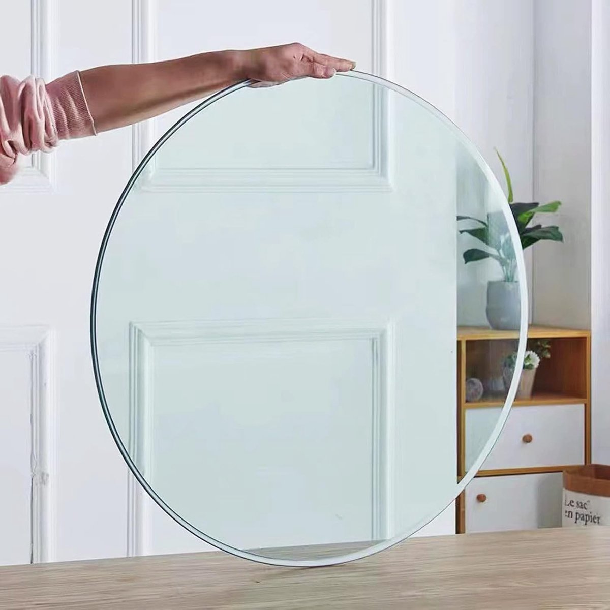 Ronde glazen tafel voor buiten 40-80 cm - gehard helder glas dineren koffie- en tuintafels