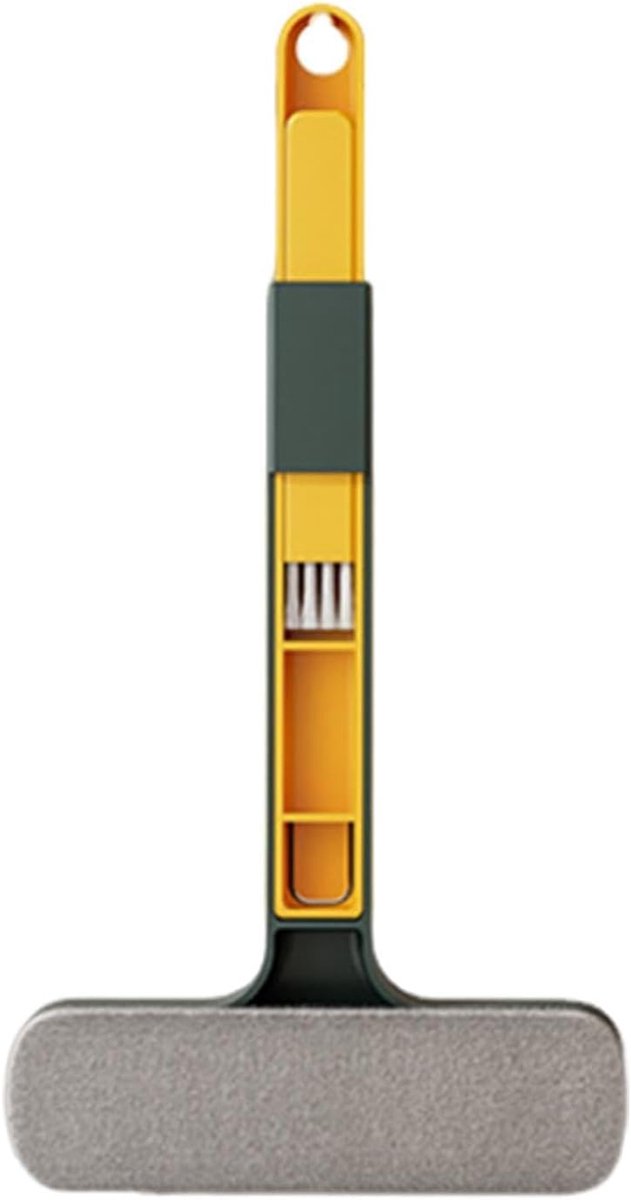 Horrenreiniger - Raamwisser Scherm - Vliegenramen Schoonmaken - Uittrekbare Handgreep - 43 cm - Groen Geel