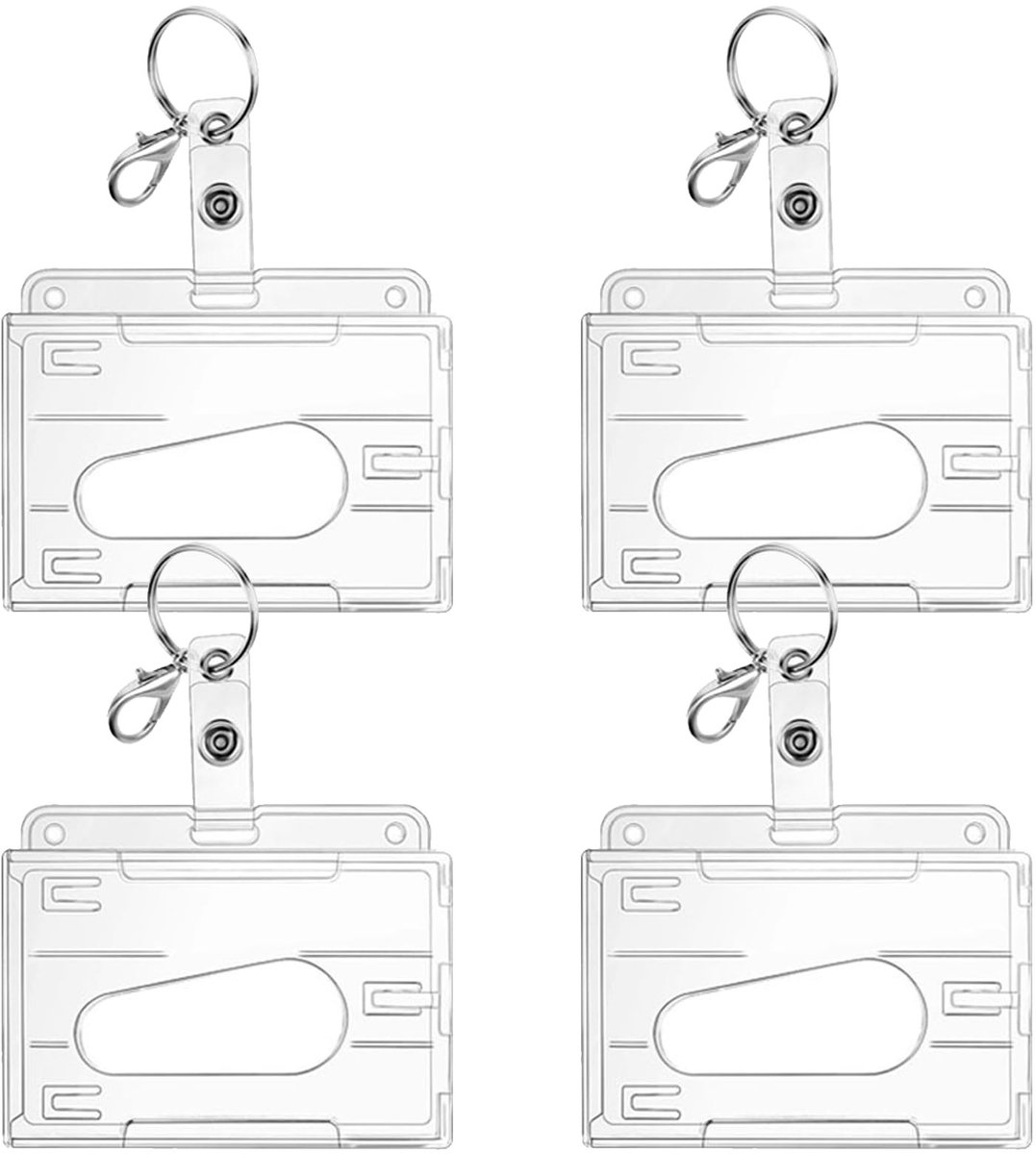 Cosensi- ID-kaarthoes 4 stuks - harde badgehouder - transparante kaarthouder - duurzaam polycarbonaat - optimale zichtbaarheid - krasbestendig