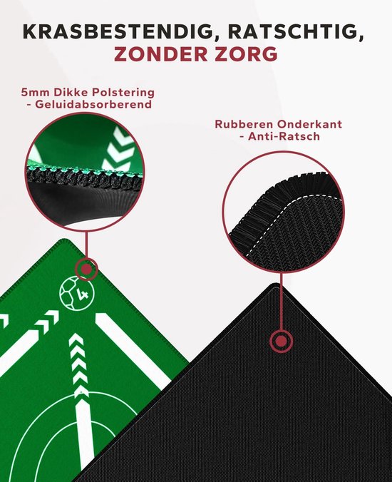 Voetbaltrainingmat - Oefenmat Balcontrole - Voetbalvaardigheden Verbeteren - Antislip Oppervlak - 90 x 60 cm - Groen — afbeelding 5