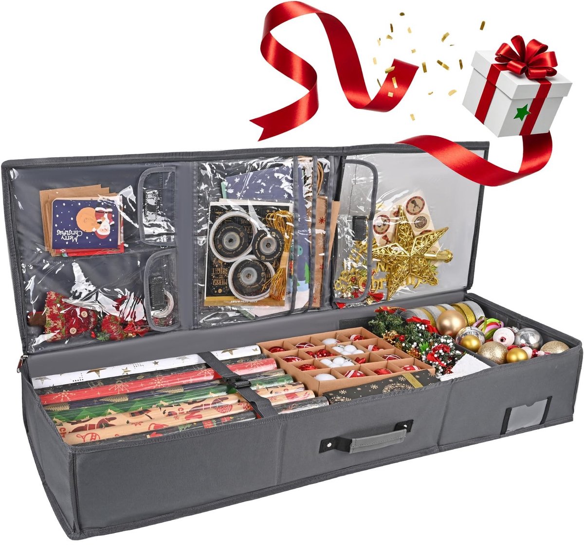 Dailygoods - Opbergtas voor Cadeaupapier - Opvouwbaar met Transparante Binnenvoering