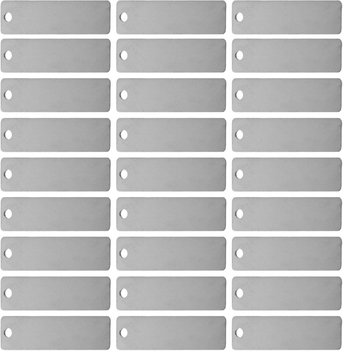 Metalen Stempelblanks - Graveer Tags - DIY Sieraden Maken - Roestvrij Staal - 50 Stuks - Zilver