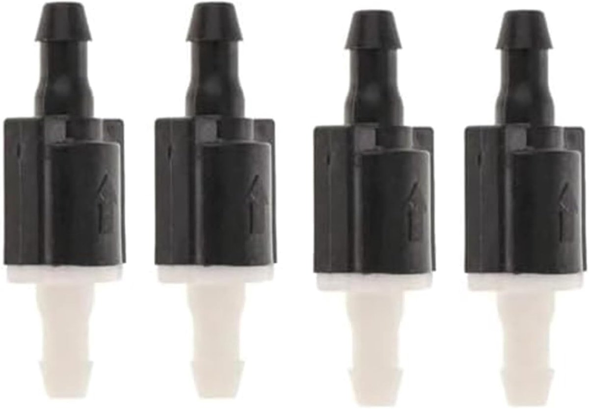 Ruitensproeierklep 4 Stuks - Terugslagklep Sproeier - Veilig Rijden - Constante Waterdruk - 14 x 42 mm - Zwart