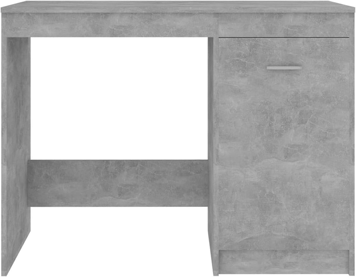 Computerbureau - Werktafel - Thuiswerken - Geïntegreerde kast - 100 x 50 cm - Betongrijs