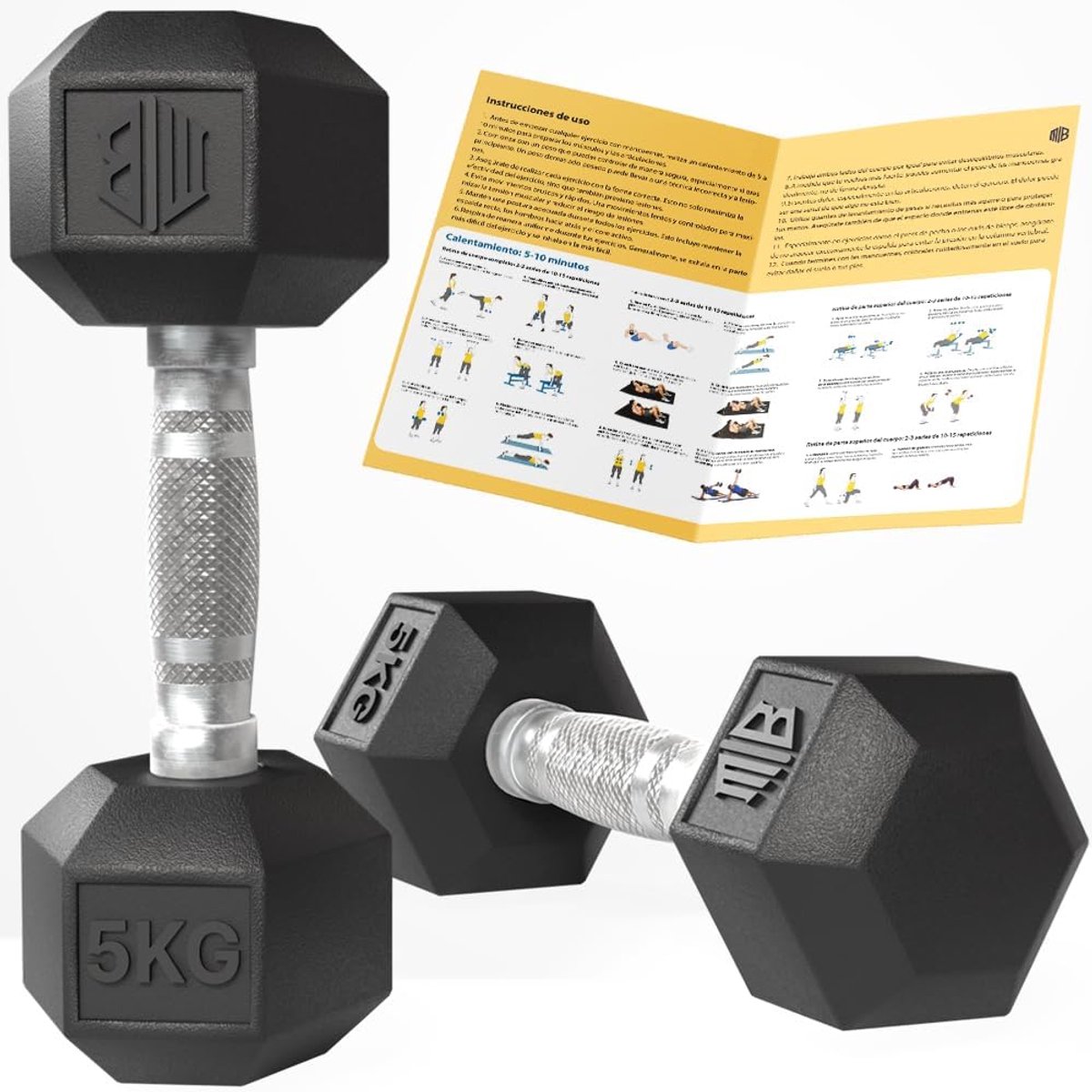 Zeshoekige Halters Rubber – Ergonomische Trainingsgewichten voor Kracht en Fitness