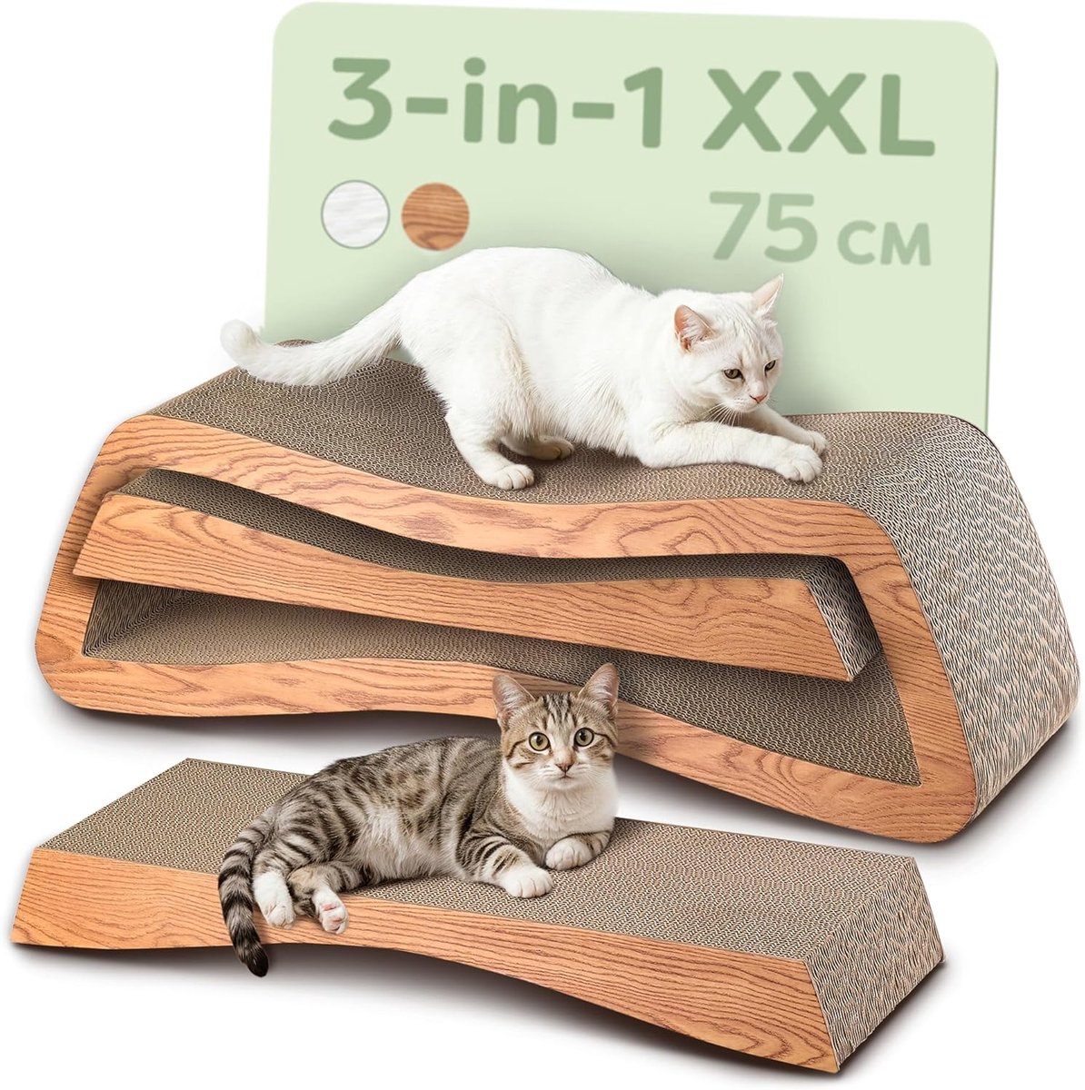Krabmeubel Kat - Krabplank Set - Klauwverzorging - Stapelbaar Ontwerp - 75 cm - Bruin