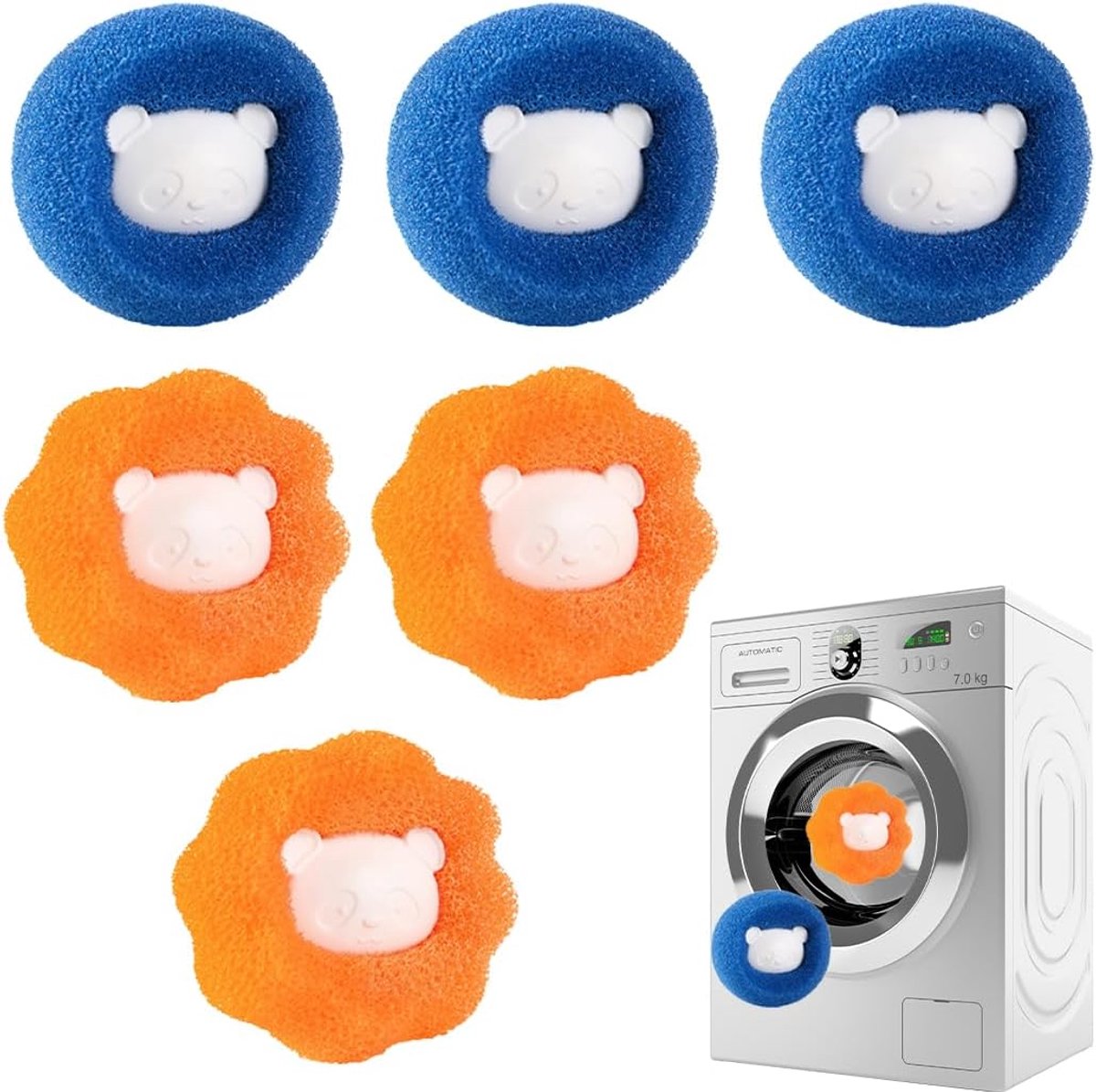 SnelShoppen - Haarvangers voor Wasmachine, Dierenhaarverwijderaar, Herbruikbare Wasballen voor Honden en Katten, Pluisverwijderaar voor Kleding en Plu