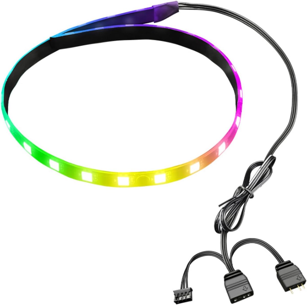 SnelShoppen - RGB PC LED Light Strip 15.7inch - Magnetische ARGB Aura Sync LED Strip voor PC Behuizing - 365 Lichteffecten - Aanpasbare Kleuren voor G