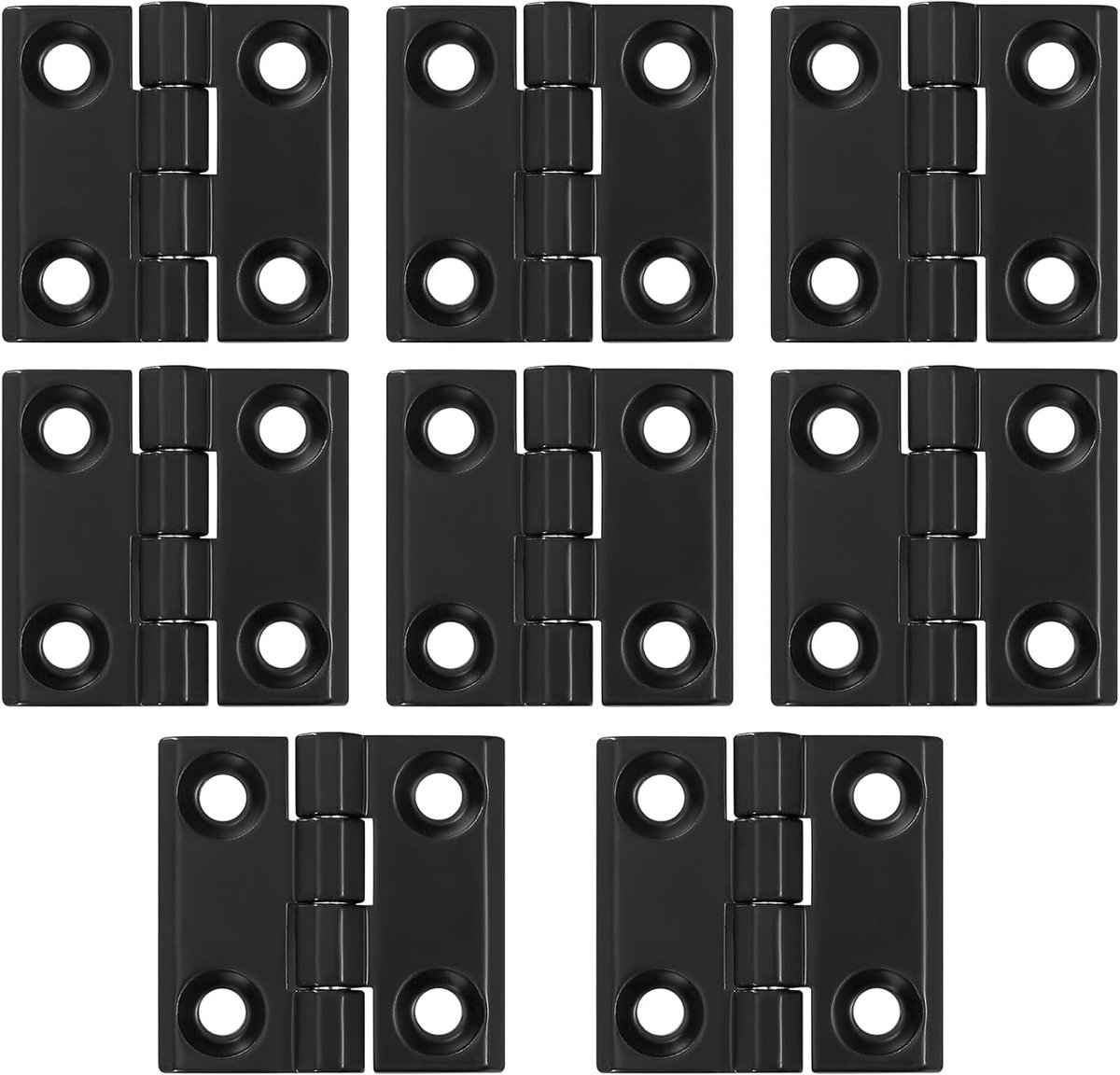 SnelShoppen - 8 Stuks Vouwscharnieren 40 x 40 mm Zwart, Robuuste RVS Scharnieren voor Deuren, Raam, Kasten en Tuinpoorten
