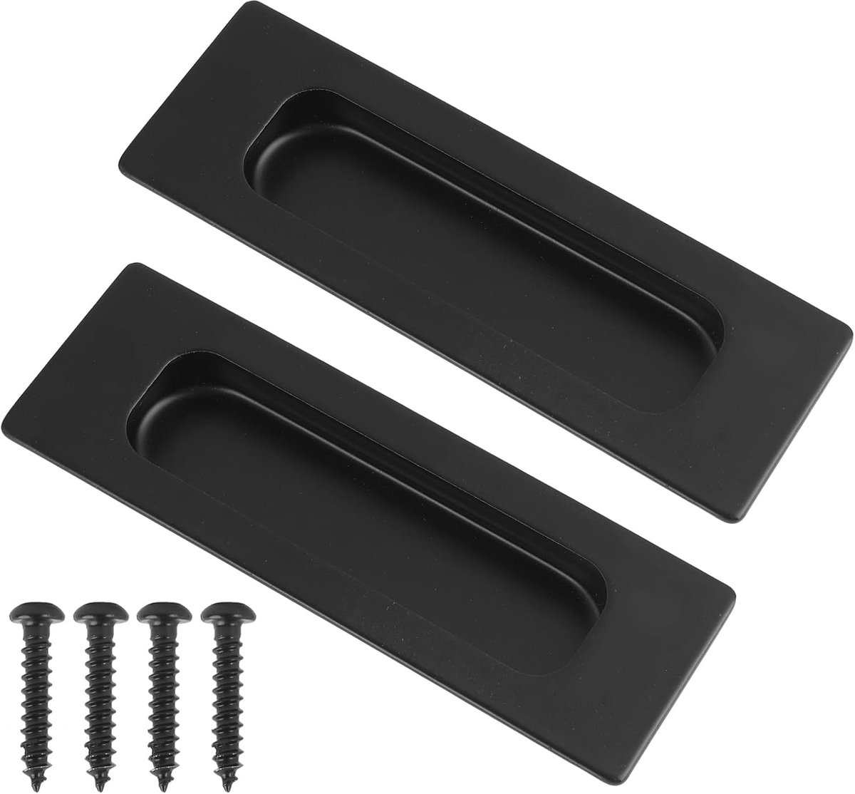 SnelShoppen - Set van 2 Sliding Door Handles 12cm - Matte Zwart Rvs Kast Knoppen voor Keuken, Kasten, Kledingkasten en Schuifdeuren - Inclusief Montag