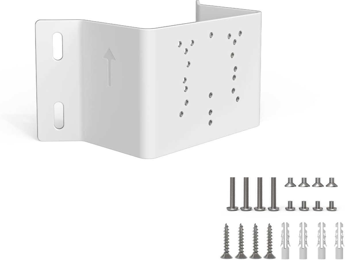 SnelShoppen - 90° Wandhouder voor Beveiligingscamera's - Compatibel met Diverse Modellen - Ideaal voor Buiten - Stevige en Duurzame Bevestiging - Perf