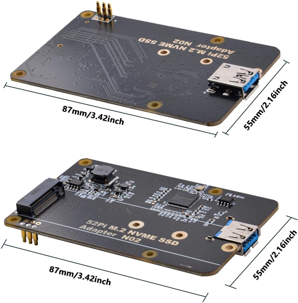 SSD Adapter Board - NVMe Uitbreiding - Opslag Vergroten - Pogo Pin Connectie - M.2 Formaat - Zwart