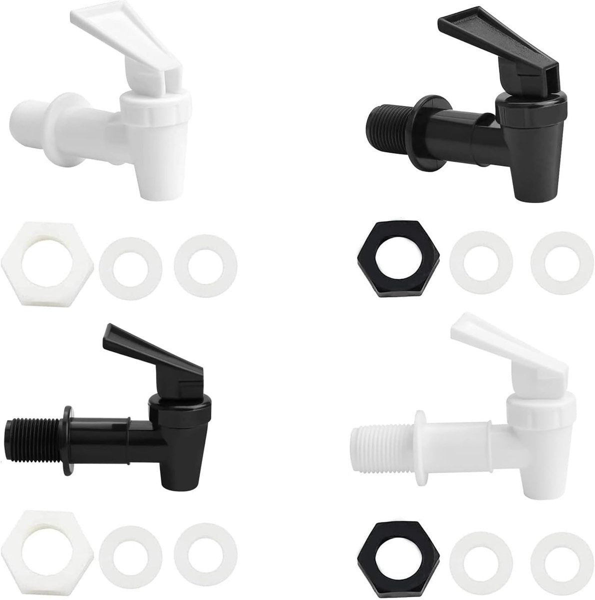 SnelShoppen - 4 Stuks Plastic Drink Dispenser Kraan - Herbruikbare Push Type Watertap voor Glazen Containers, Bierfusten, Watertanks, Keuken, Feest, T