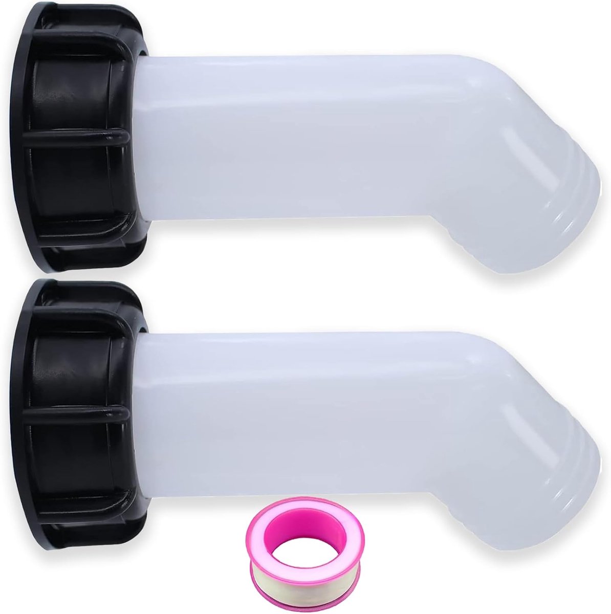 SnelShoppen - 2 Stuks IBC Afvoertap S60x6 Grof Draadsysteem, 135° Afvoerpunt, IBC Tank Accessoires, Binnen draad, Waterafvoer voor IBC Tanks, Regenwat