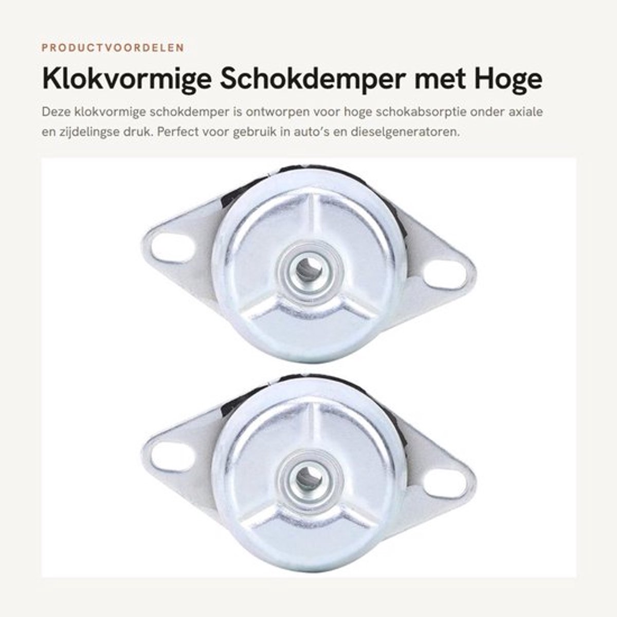 Schokdemper Hoge Schokabsorptie - Klokvormig - Rubberen Buffer - M10 Draad - Geschikt voor Generatoren - Veiligheidsslotonderdelen - Rubberbuffer