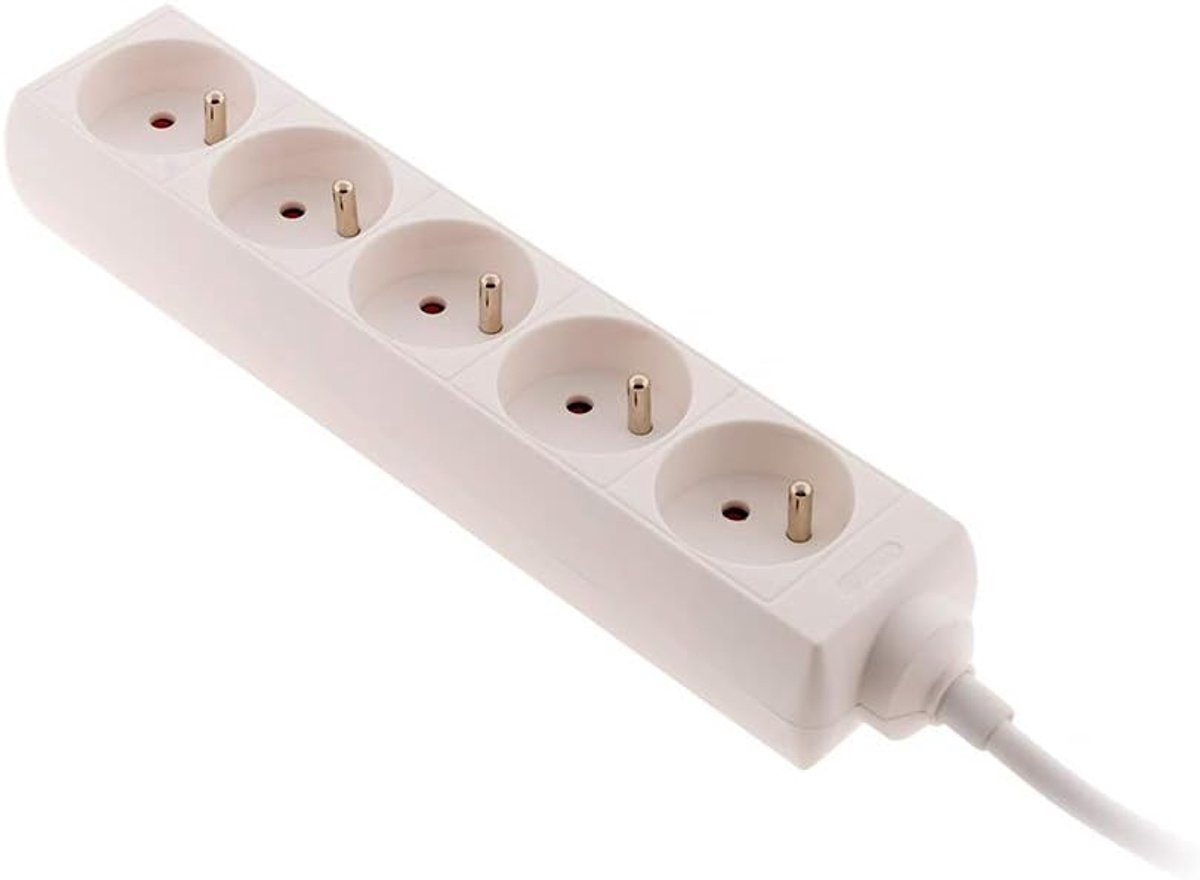SnelShoppen - Bloc 5 Prises 16A Wit - Compacte Stekkerdoos 5x16A - Meerdere aansluitingen voor Elektrische Apparaten, Lampen en Meer - Ideaal voor Thu