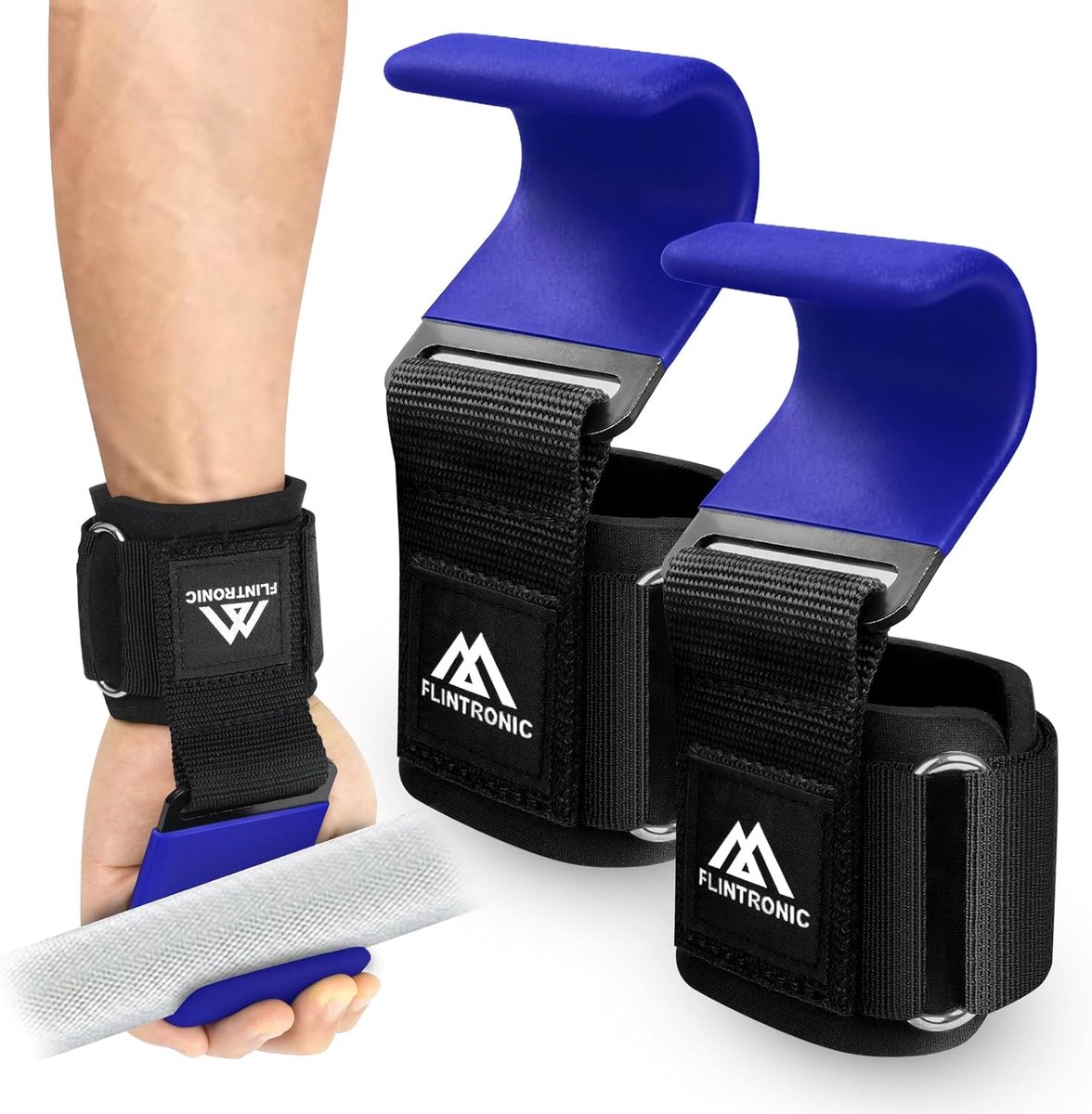 SnelShoppen - Unisex Weight Lifting Hook met 8 mm Anti-Slip Rubber Polssteun, Neopreen Polssteun voor Krachttraining, Powerlifting, Deadlift en Shrugs