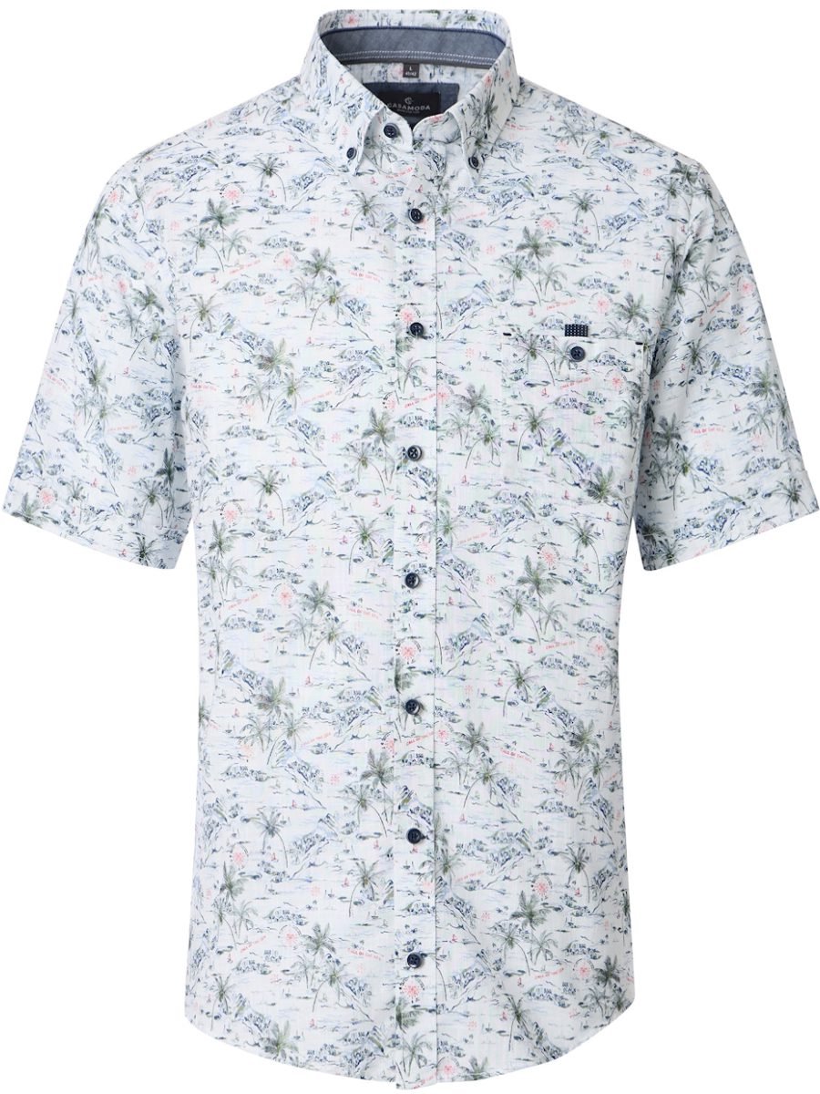 CASAMODA Casual Overhemd Korte Mouw Katoen 126131451-300 - M