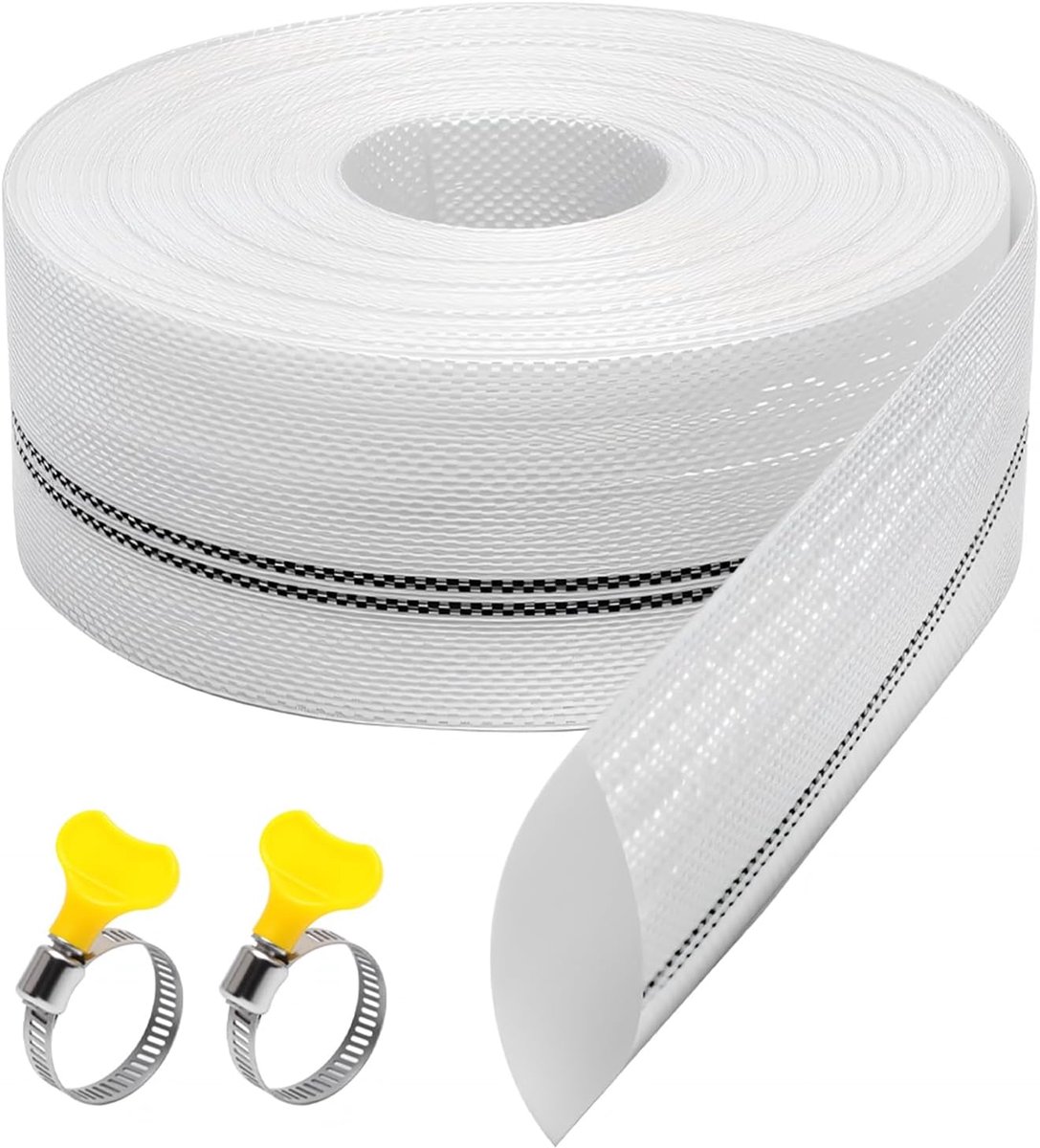 SnelShoppen - Flat Hose 10m x 1.2 Inch - Duurzame en Lekvrije Afvoerslang voor Tuin, Irrigatie, Vijvers en Dompelpompen