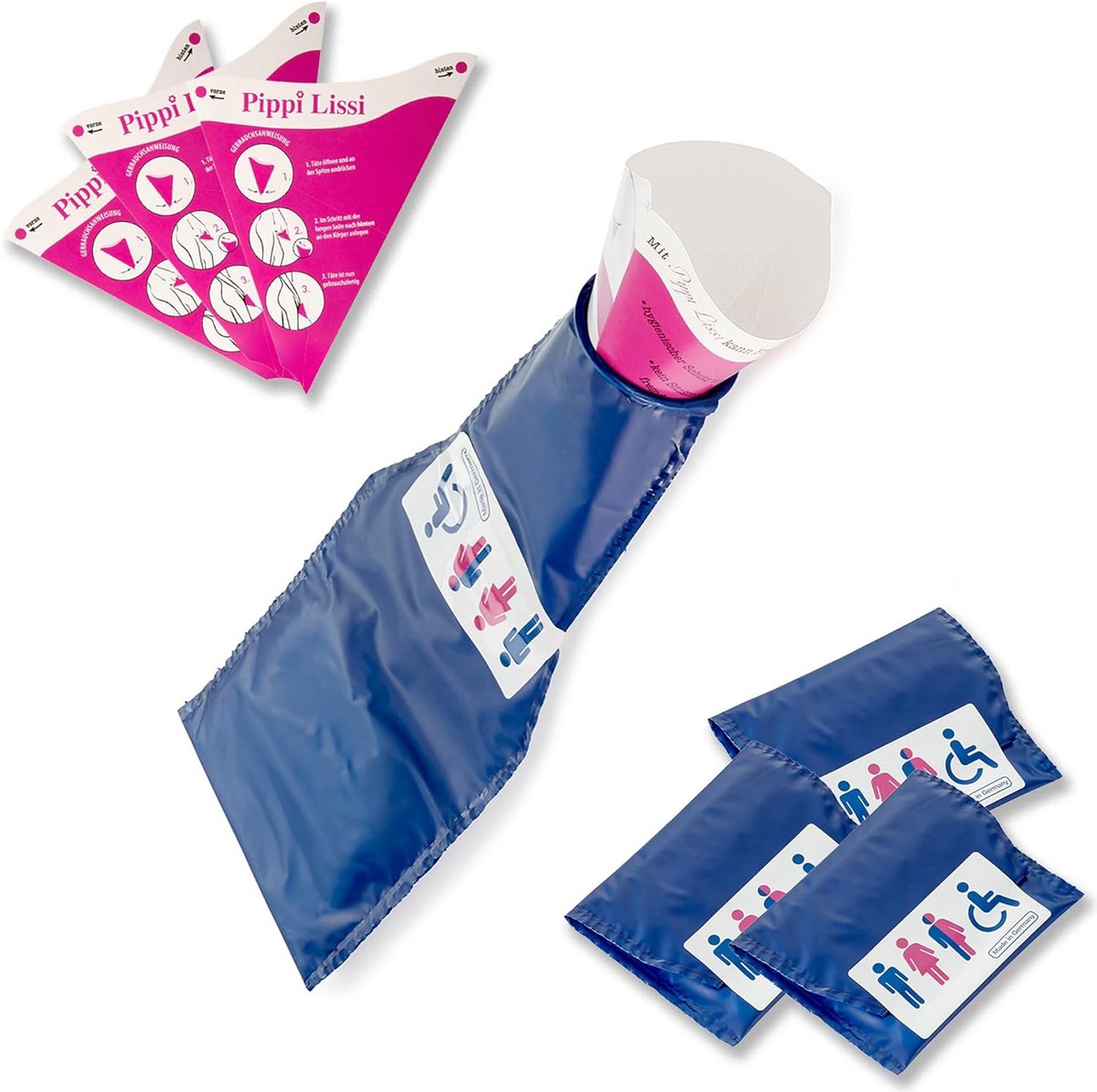 SnelShoppen - Wegwerp Noodtoilet voor Mannen en Vrouwen, 3 Stuks, Hygiënische Toiletoplossing voor Reizen, Kamperen en Buitenactiviteiten, Absorbeert