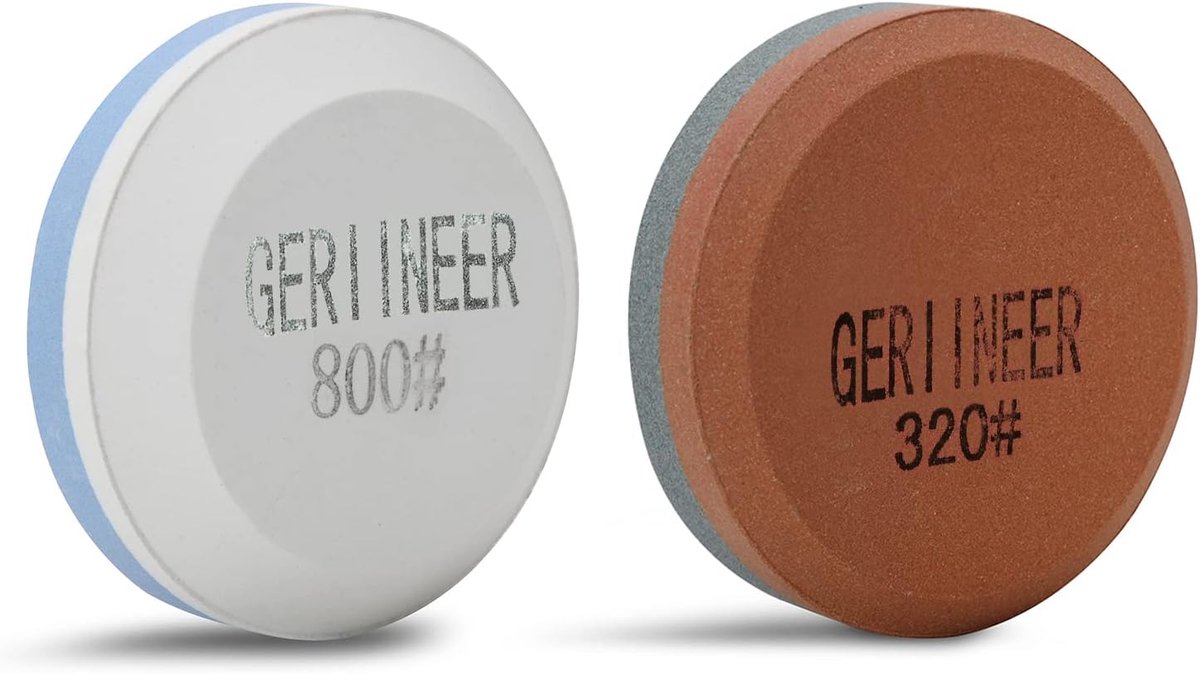 SnelShoppen - 2-in-1 Slijpsteen, Dubbelzijdige Slijpsteen voor Tuingereedschap, Keukenmessen, Scharen, Compact en Handig, 2 Pack, Siliconen Carbide, 1