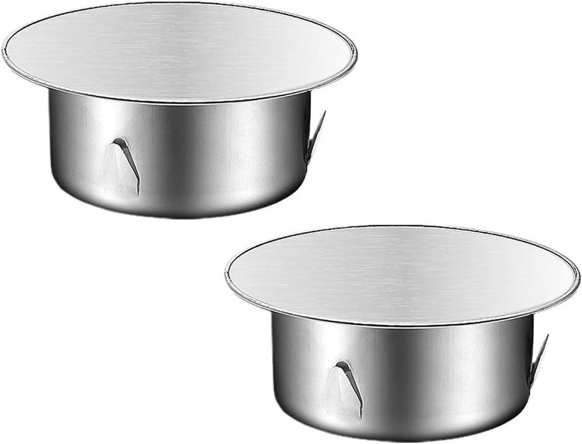 Set van 2 roestvrijstalen schoorsteengatdeksels, afgedichte vloerafvoerdeksels voor 180 mm
