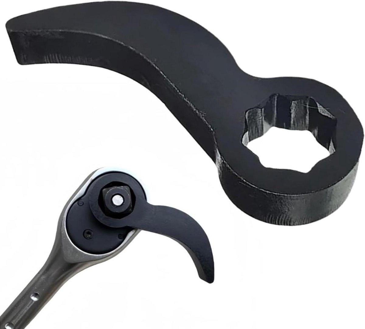 Koevoet Adapter - Breekijzer Kop - Mechanisch Werk - 3/8 Inch Ratel Compatibel - 7.4 cm Compact - Zwart
