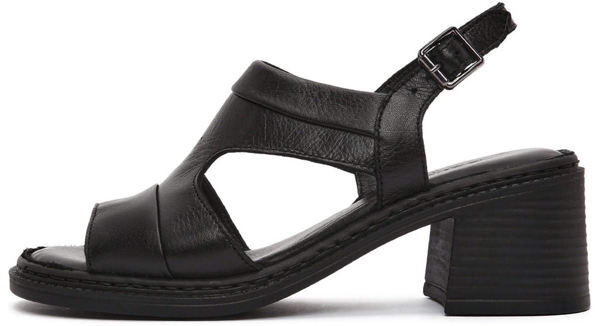 DERIMOD Sandalen Met Middelhoge Hak Leren Mid Heel Sandalen