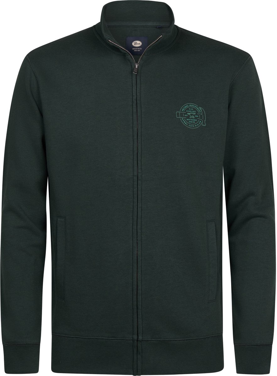 Petrol Industries - Heren Sweatshirt met opstaande kraag en rits Marden - Groen - Maat S
