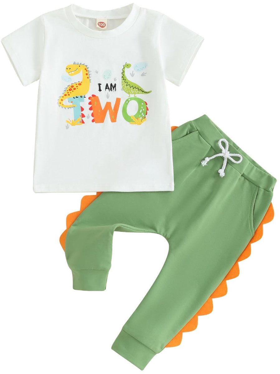 SnelShoppen - Peuter Baby Jongens Zomer Outfits T-Shirt Korte Mouw met Dier Print + Pocket Broek Set 2 Stuks voor Verjaardag 2-3 Jaar, Perfect voor Fe