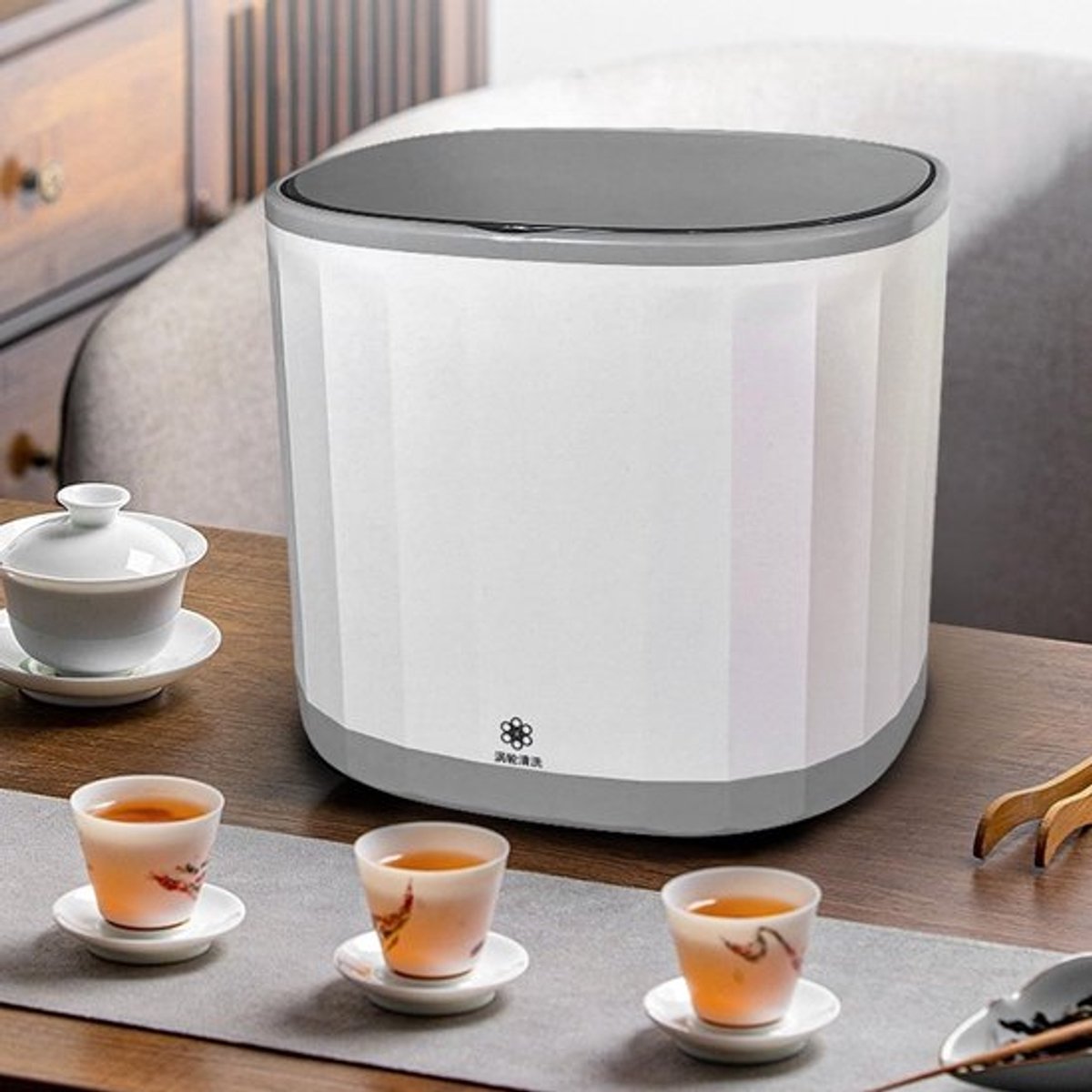 Draagbare Mini-Vaatwasser - 360 ° Reiniging - Oplaadbaar via USB - 4L Capaciteit - Compact en Handig - Perfect voor Theeliefhebbers - Ide...