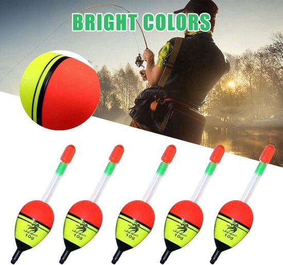 SnelShoppen - 5 Stuks EVA Foam Vissers Float Bobbers - 10g Drijvende Dobbers voor Snoek, Baars, Karper - Kleurige Visspullen voor Actieve Vissers — afbeelding 4