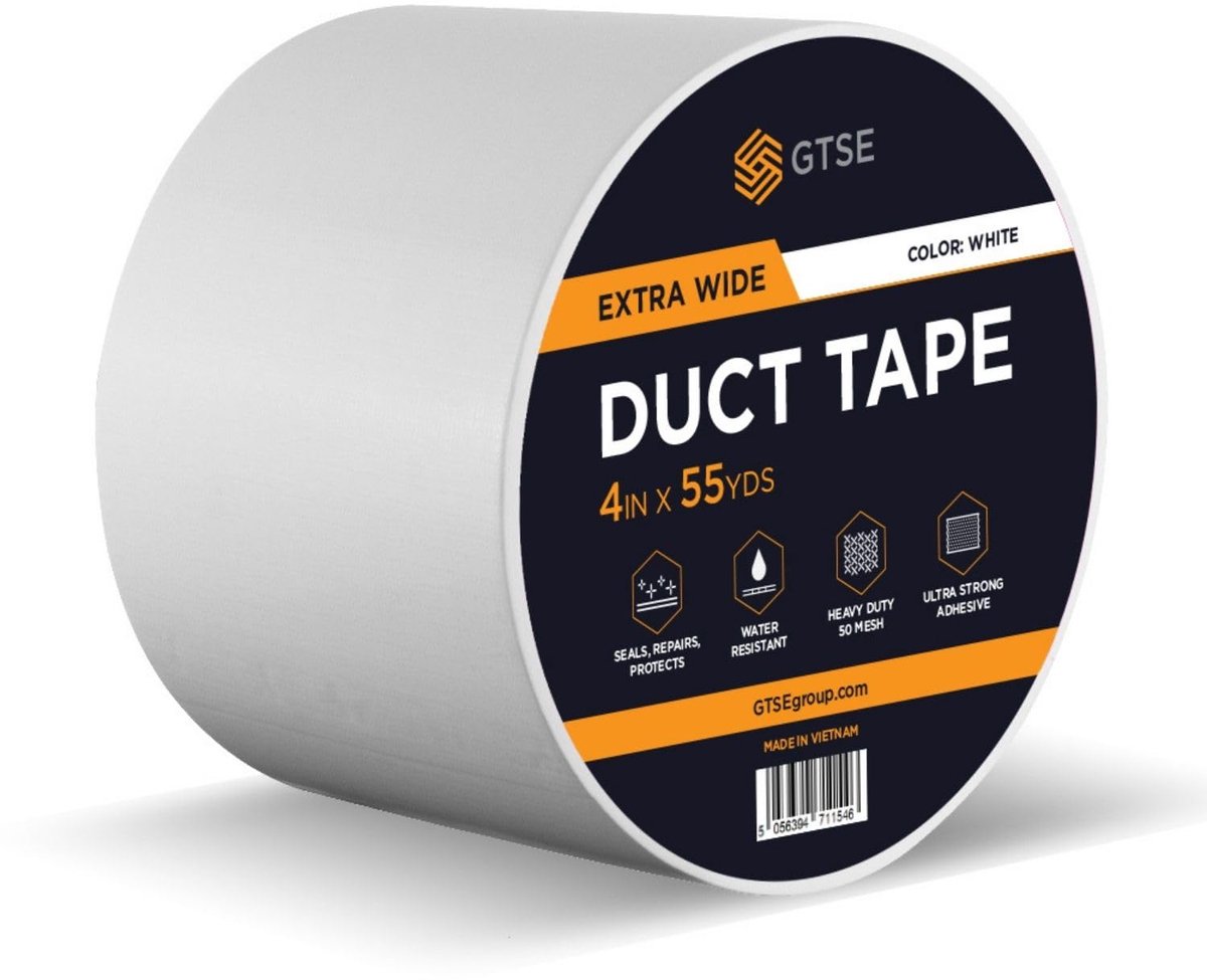 SnelShoppen - Hoge kwaliteit duck tape wit - 100 mm x 50 m - Duurzaam en waterdicht plakband voor repareren, bevestigen, bundelen en versterken - 1 ro