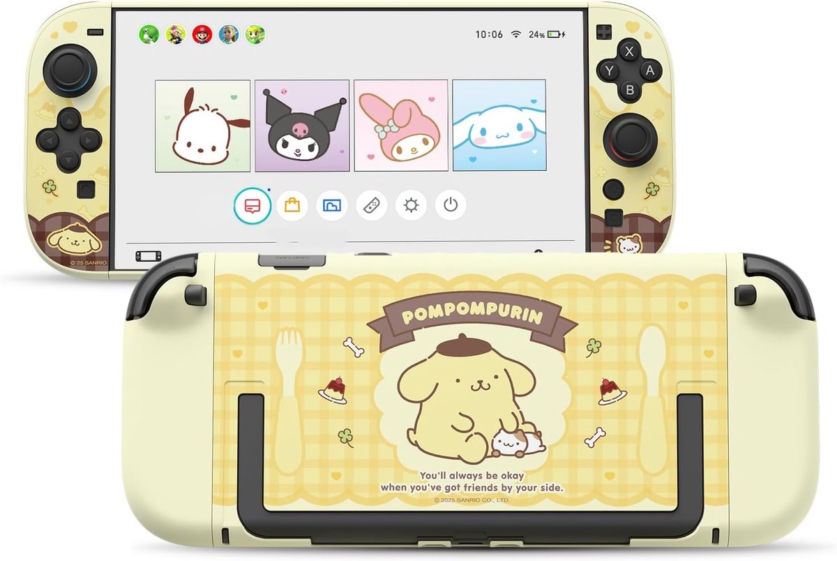 SnelShoppen - Kuitmor Dockable PC Beschermcase Geschikt voor Switch 2 Model 2025 - Hard Beschermhoes met Complete Bescherming, Schattig Dierenpatroon,