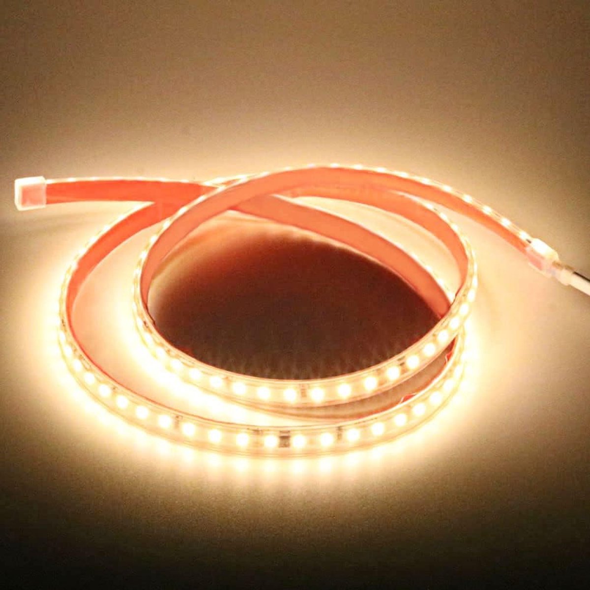 SnelShoppen - 1M Warm Witte 2835 LED Strip Lights 220V met Schakelaar, IP67 Waterdichte LED Verlichting voor Binnen en Buiten, Perfect voor Feest, Tui