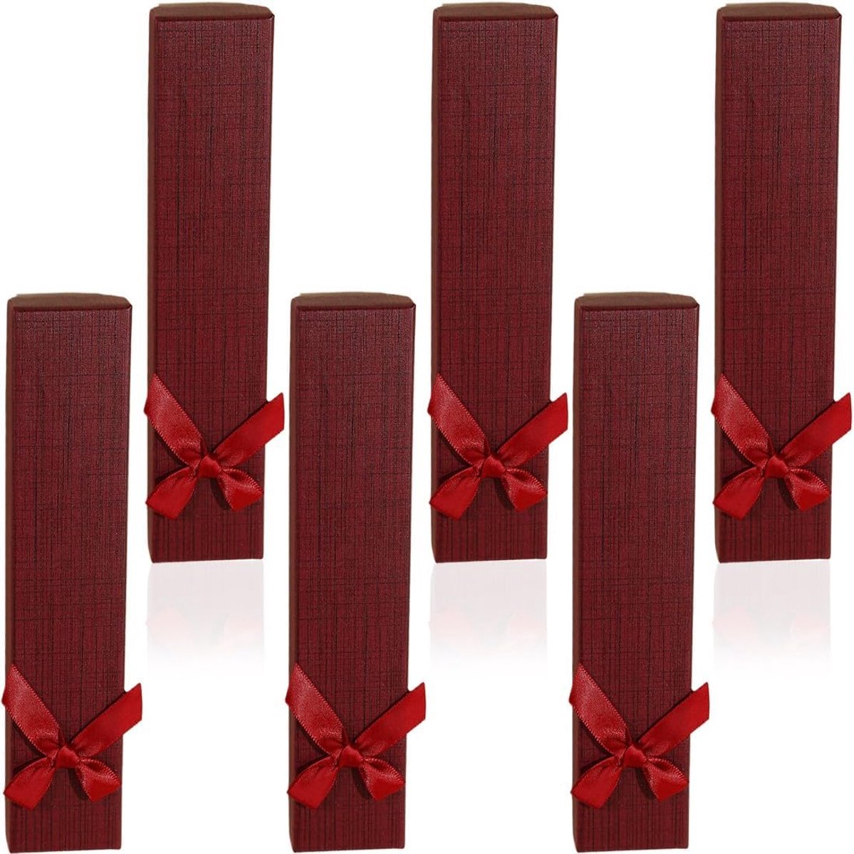SnelShoppen - Pack van 6 Sieraden Dozen, Kartonnen Dozen met Fluwelen Spons voor Gift Box met Armband en Ketting, Valentijnsdag Caja, 21 x 4 x 2 cm (B