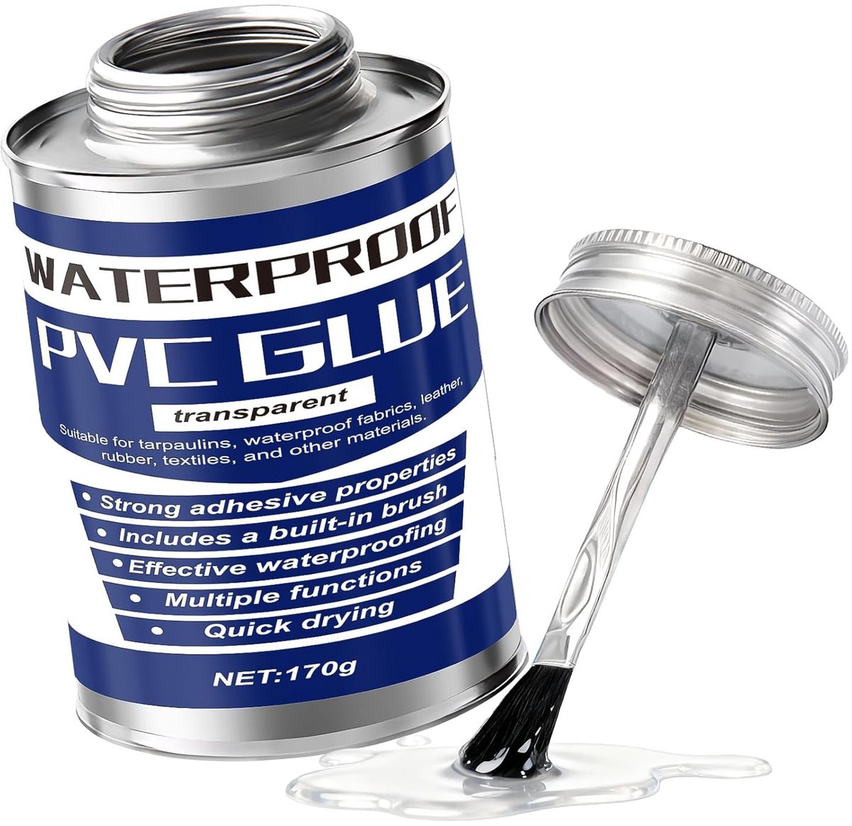 SnelShoppen - Neopreen Lijm, PVC Lijm Waterproof, Contact Lijm Extra Sterk, Voor Reparatie van Tent, Afdichting van Vrachtwagenzeilen, PVC Zeilen, 170
