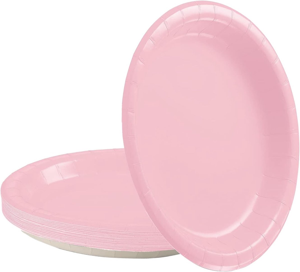 SnelShoppen - 16Pcs Roze Papieren Bordjes 7 Inch, Kindertafel Decoratie voor Verjaardag Baby Shower Bruiloft Feestartikelen Tafelversiering