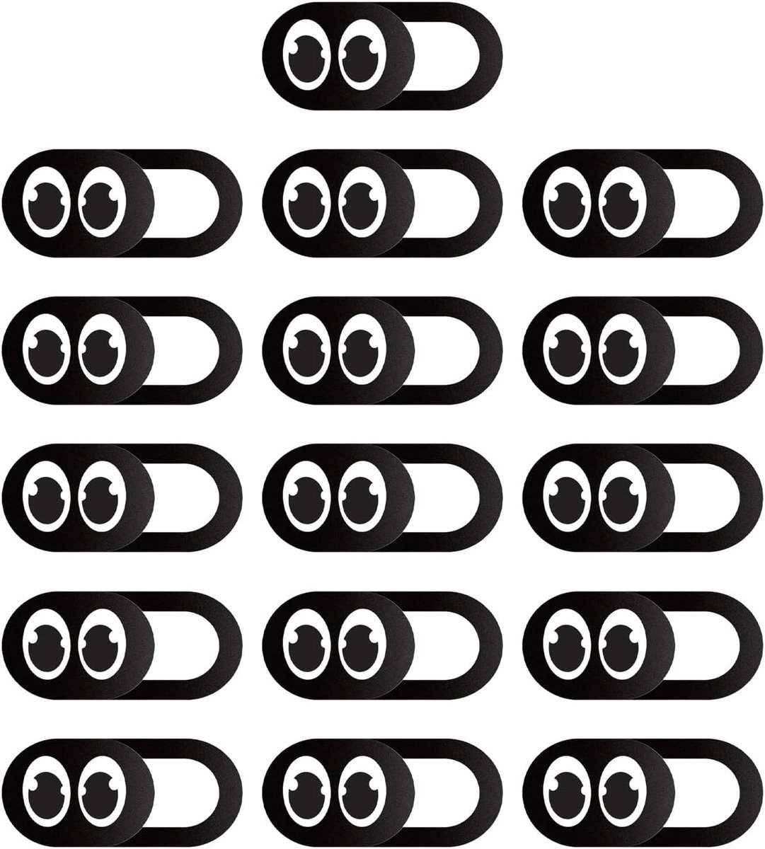 SnelShoppen - 16-delige camera bescherming set, creatieve camera cover, accessoires voor mobiele telefoons, tablets en laptops, zwart, ABS materiaal,