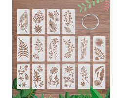 SnelShoppen - 16 Stukken Verf Sjabloon Set, Herbruikbare Stencils voor Muur- en Houtdecoratie, Kunstzinnig Ontwerpen met PP Kunststof, Ideaal voor Fee