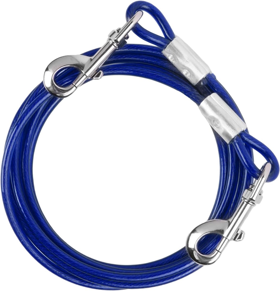 SnelShoppen - 5 m Dog Lead Stalen Draad Hondenlijn voor Kleine, Middelgrote en Grote Honden - 6 mm Tie Out Kabel - Heavy Duty tot 250 kg - Tuin, Campi