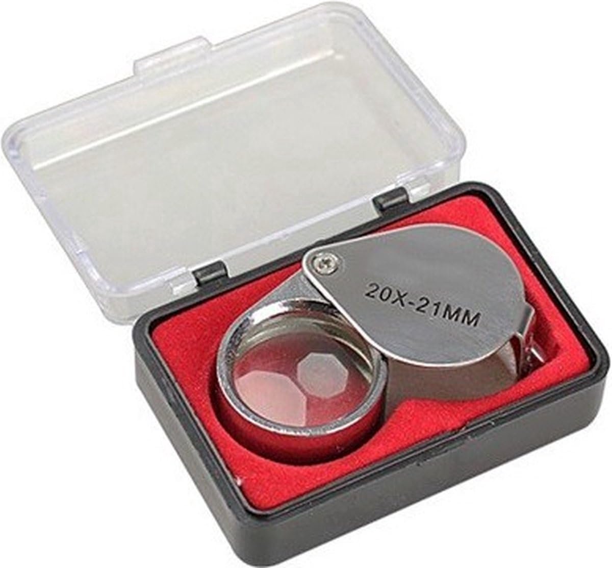 SnelShoppen - 20x Vinger Vergrootglas - Opvouwbaar Pocket Vergrootglas - Handzaam en Stijlvol - Zilver - Ideaal voor Juwelen, Hobby's en Nauwkeurige T